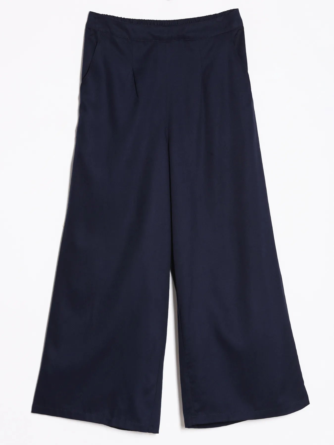 Women Navy Blue Viscose Palazzo Pant