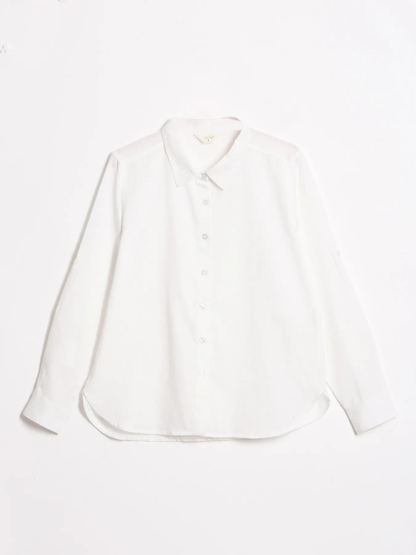 Women White Pure Linen Shirt