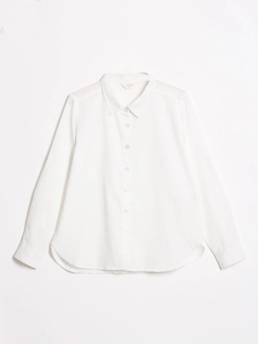 Women White Pure Linen Shirt