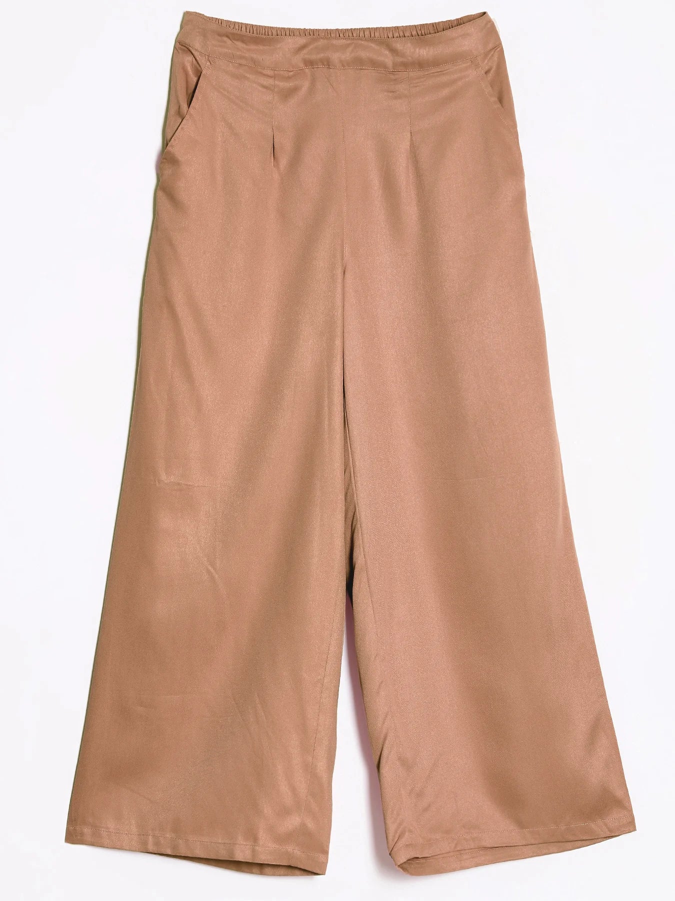 Women Mocha Mousse Viscose Palazzo Pant