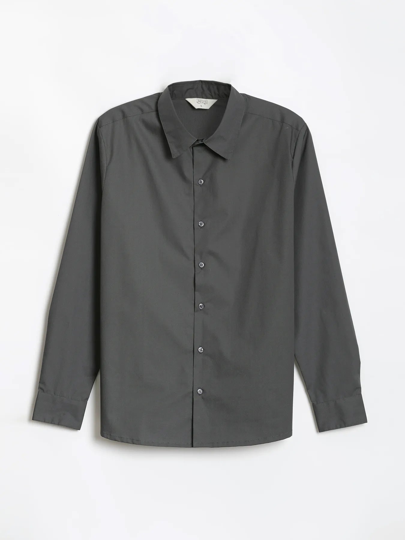 Men Dark Grey Better Cotton Full Sleeve Shirt