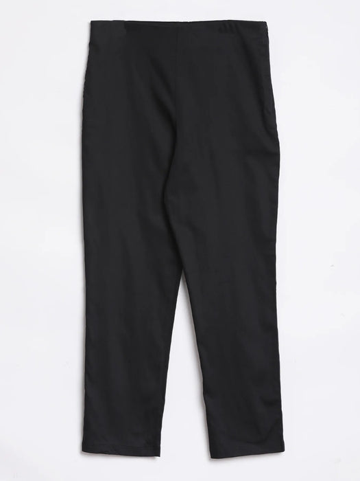 Women Black Straight Fit Formal Pants