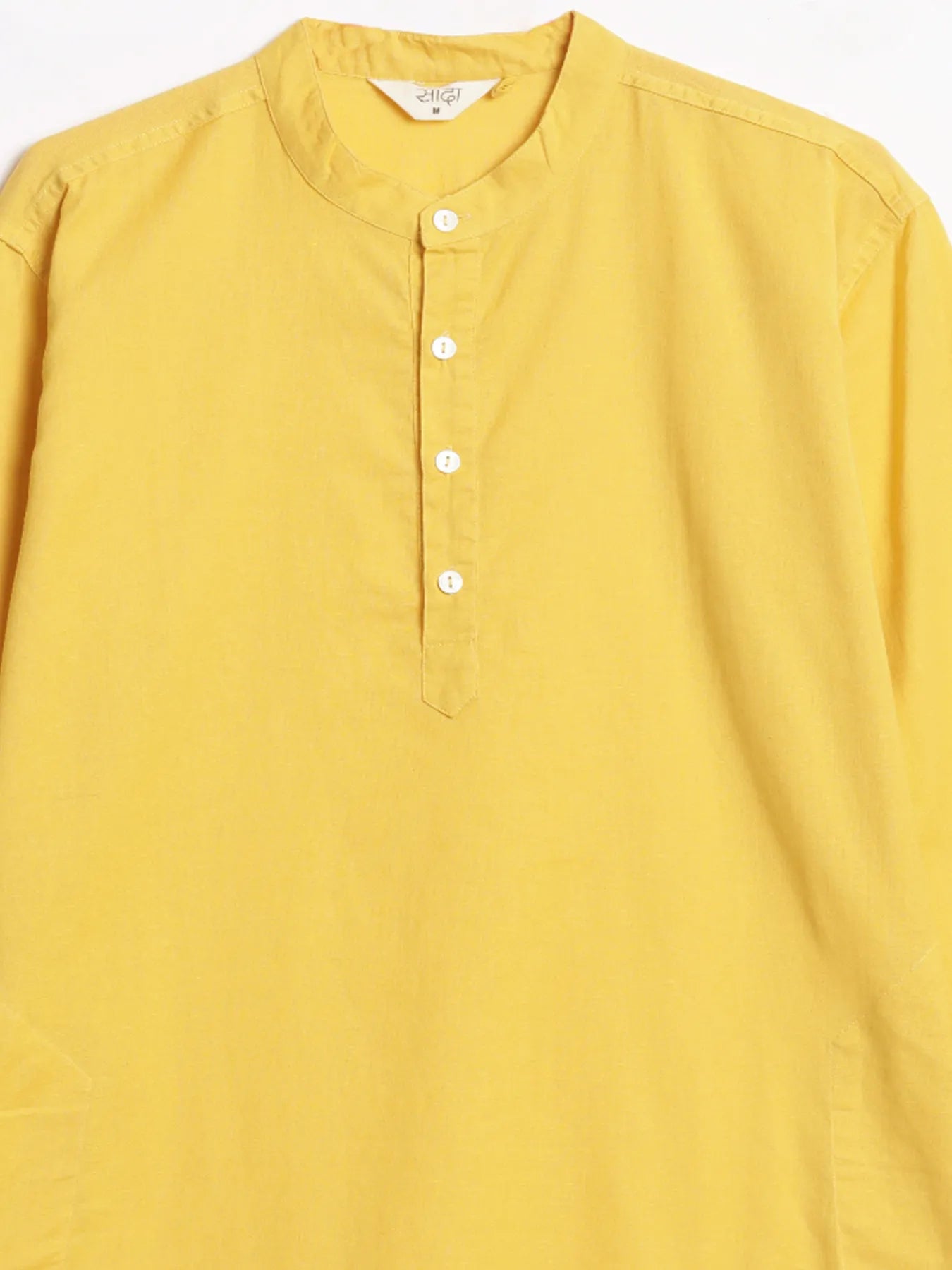 Men Yellow Airy Linen Long Kurta