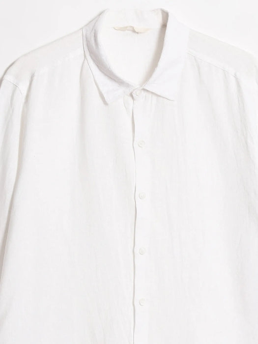 Men White Pure Linen Full Sleeve Shirt