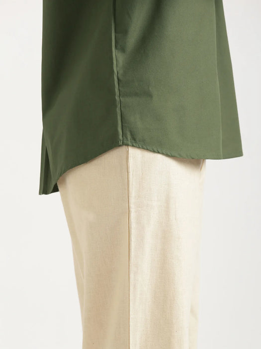 Men Forest Green Better Cotton Full Sleeve Shirt