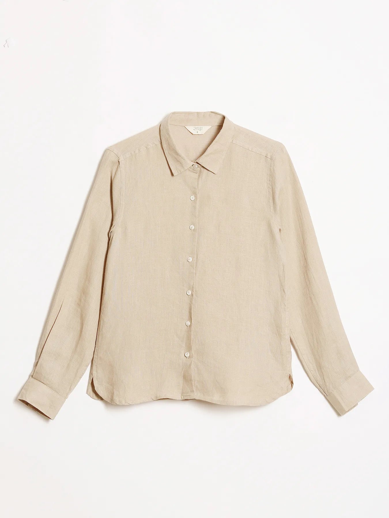 Women Taupe Pure Linen Shirt