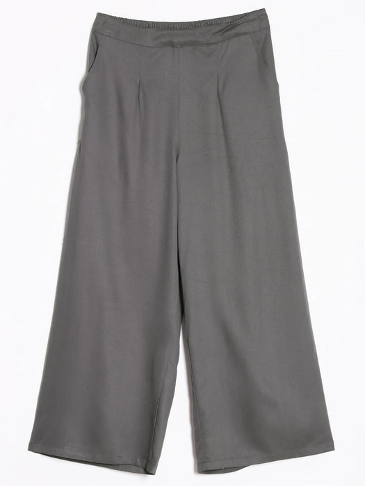 Women Grey Viscose Palazzo Pant