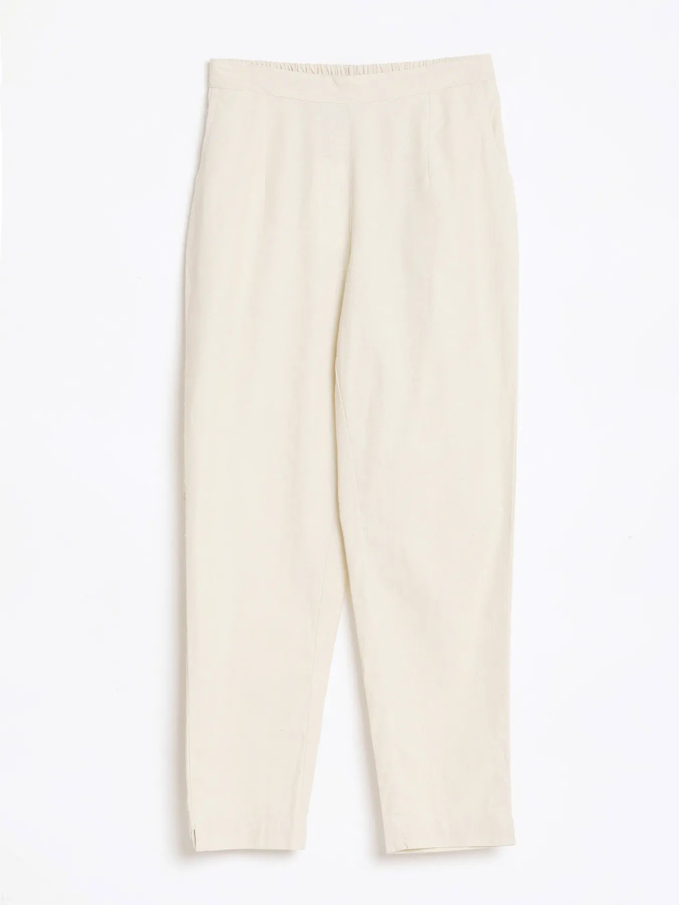 Women Beige Straight Fit Formal Pants