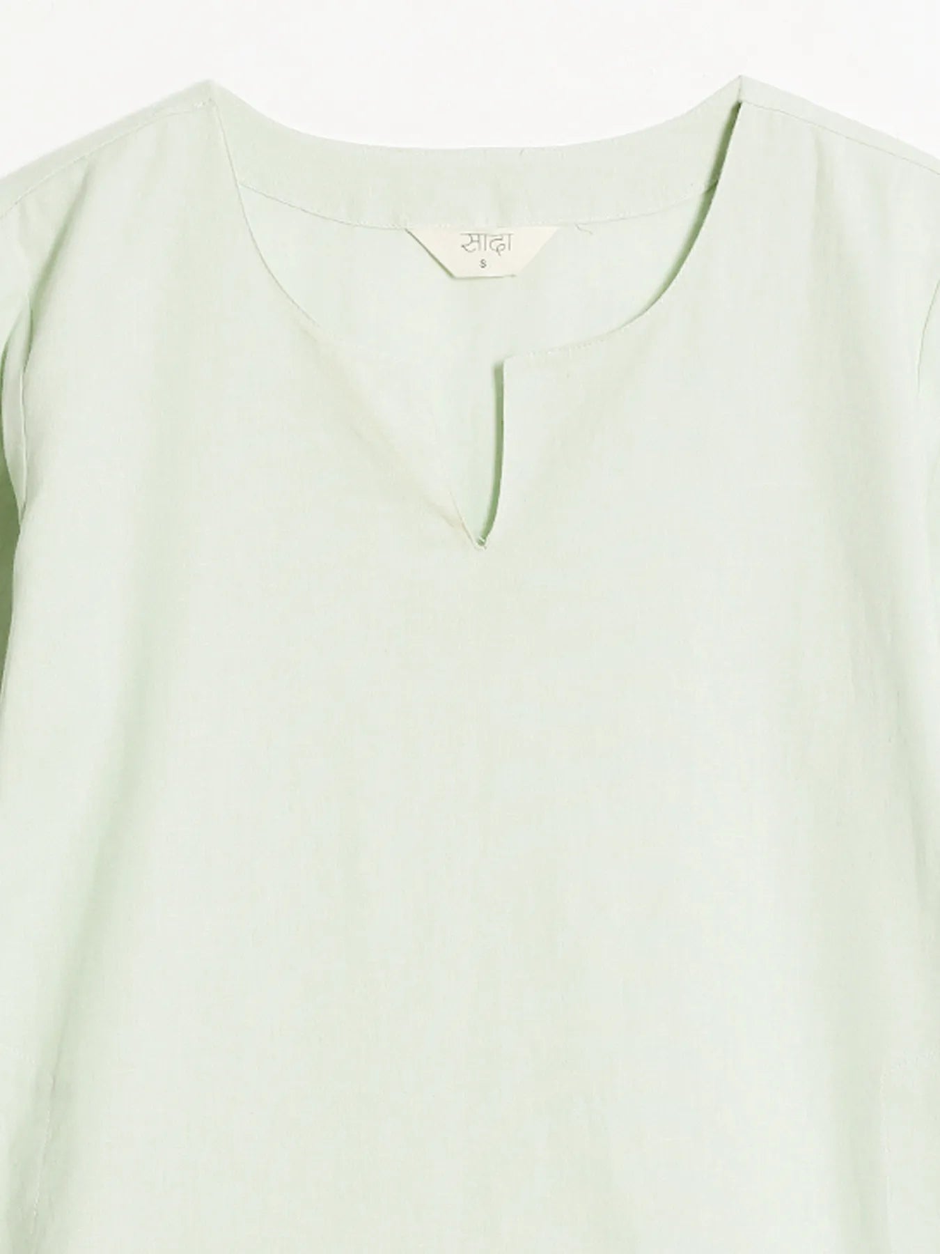 Women Mint Green Airy Linen Mid Thigh Length Kurta