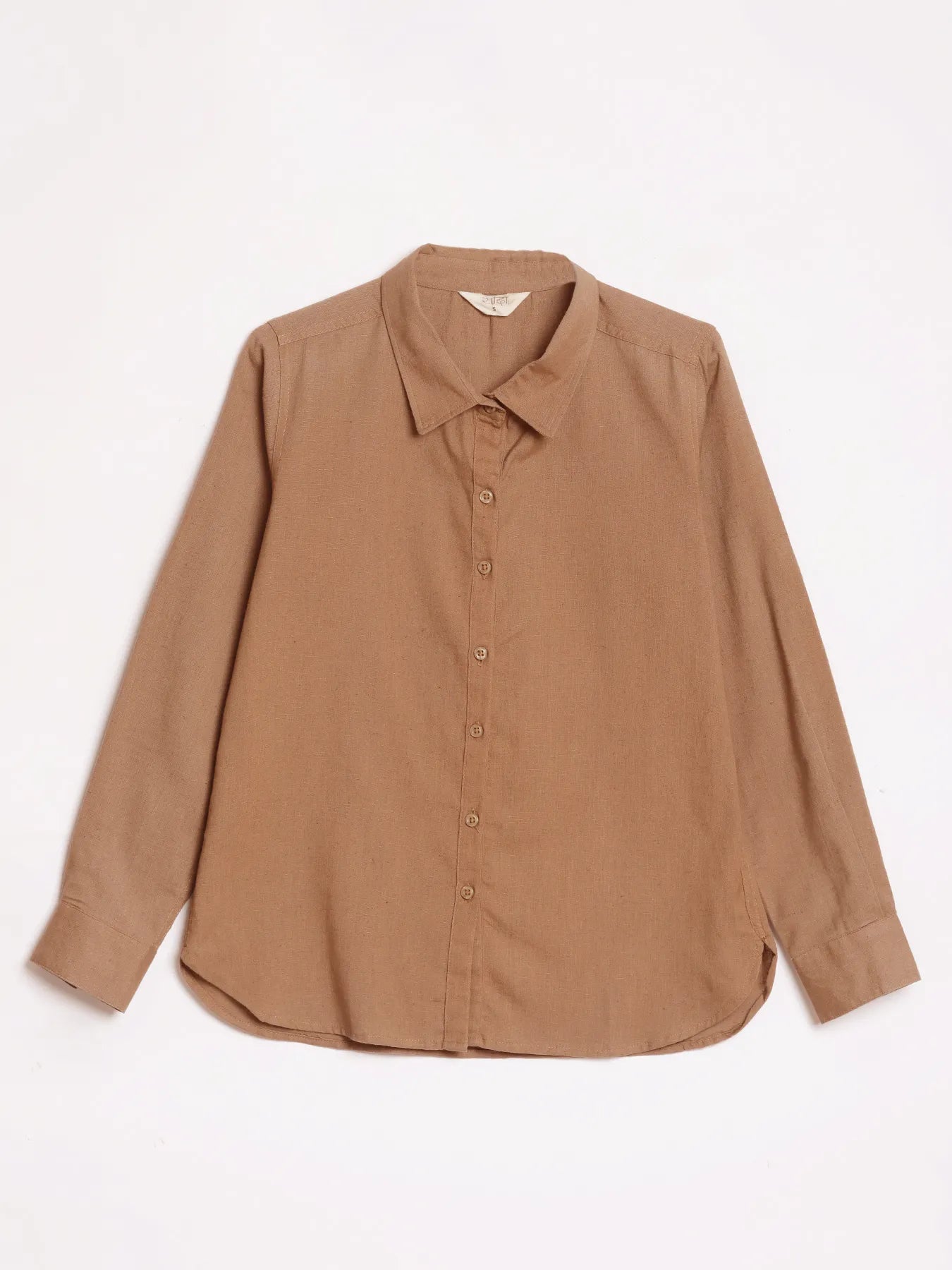 Women Coffee Brown Airy-Linen Shirt