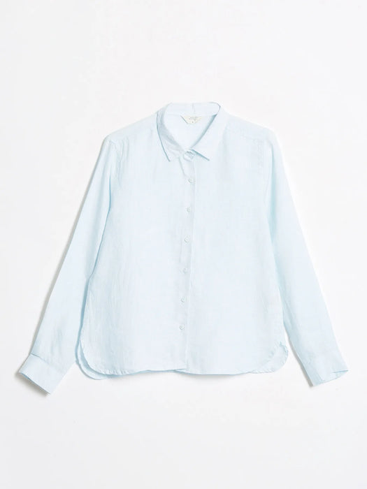 Women Light Blue Pure Linen Shirt