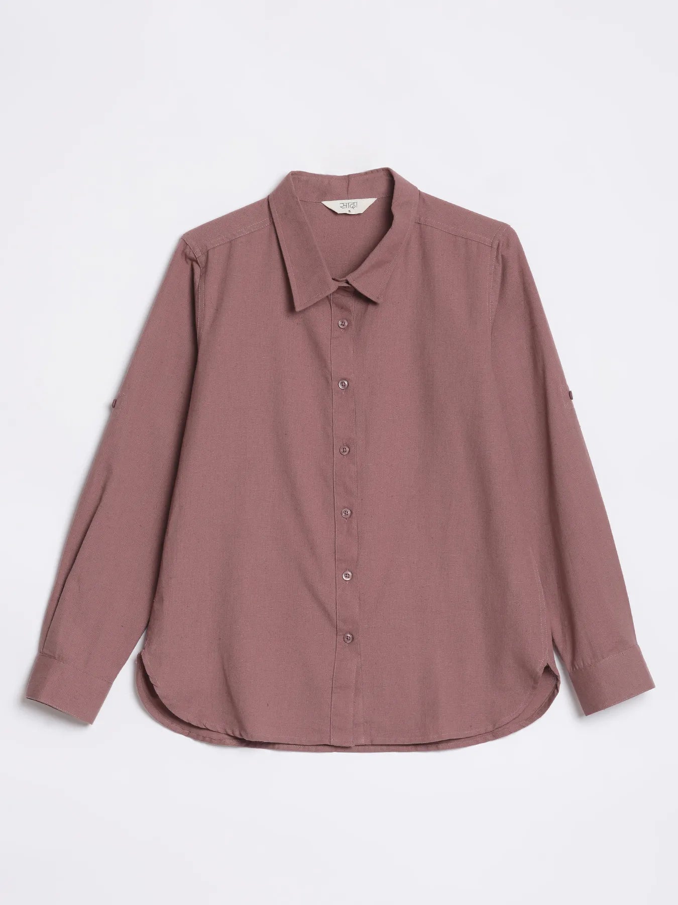 Women Rose Taupe Airy-Linen Shirt