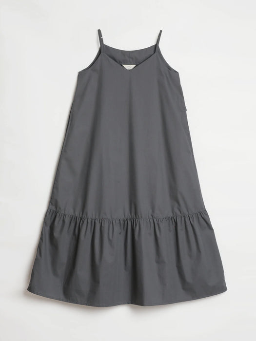 Women Dark Grey Better Cotton Tier Dress