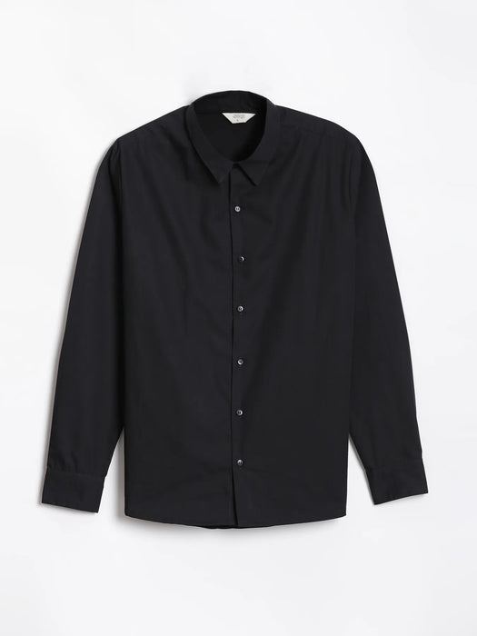 Men Black Better Cotton Full Sleeve Shirt