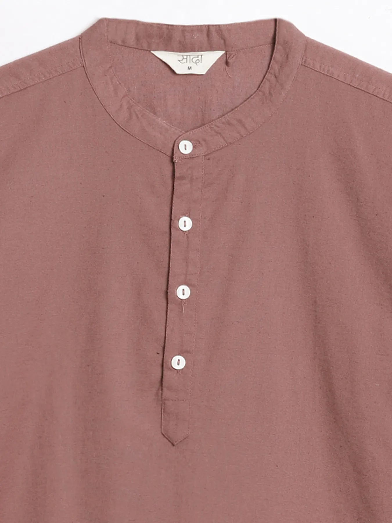 Men Rose Taupe Airy Linen Long Kurta