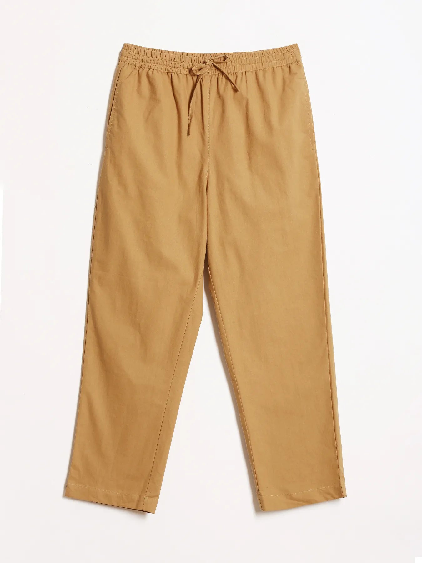 Women Coffee Brown Cotton Straight Pant