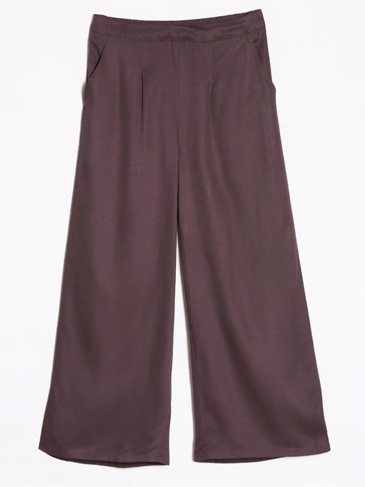 Women Brinjal Viscose Palazzo Pant