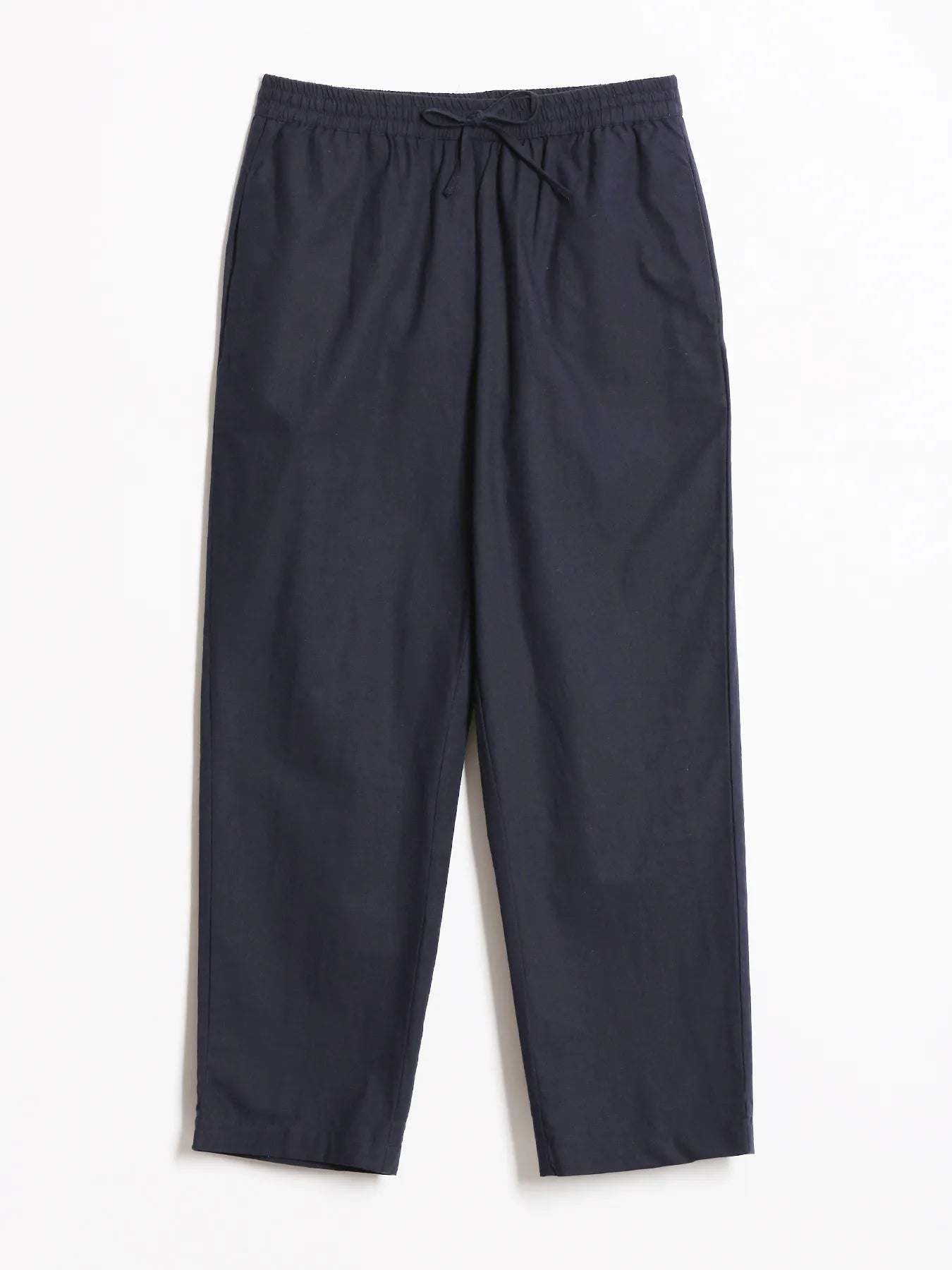 Women Navy Blue Cotton Straight Pant