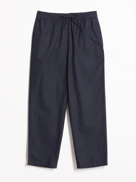 Women Navy Blue Cotton Straight Pant