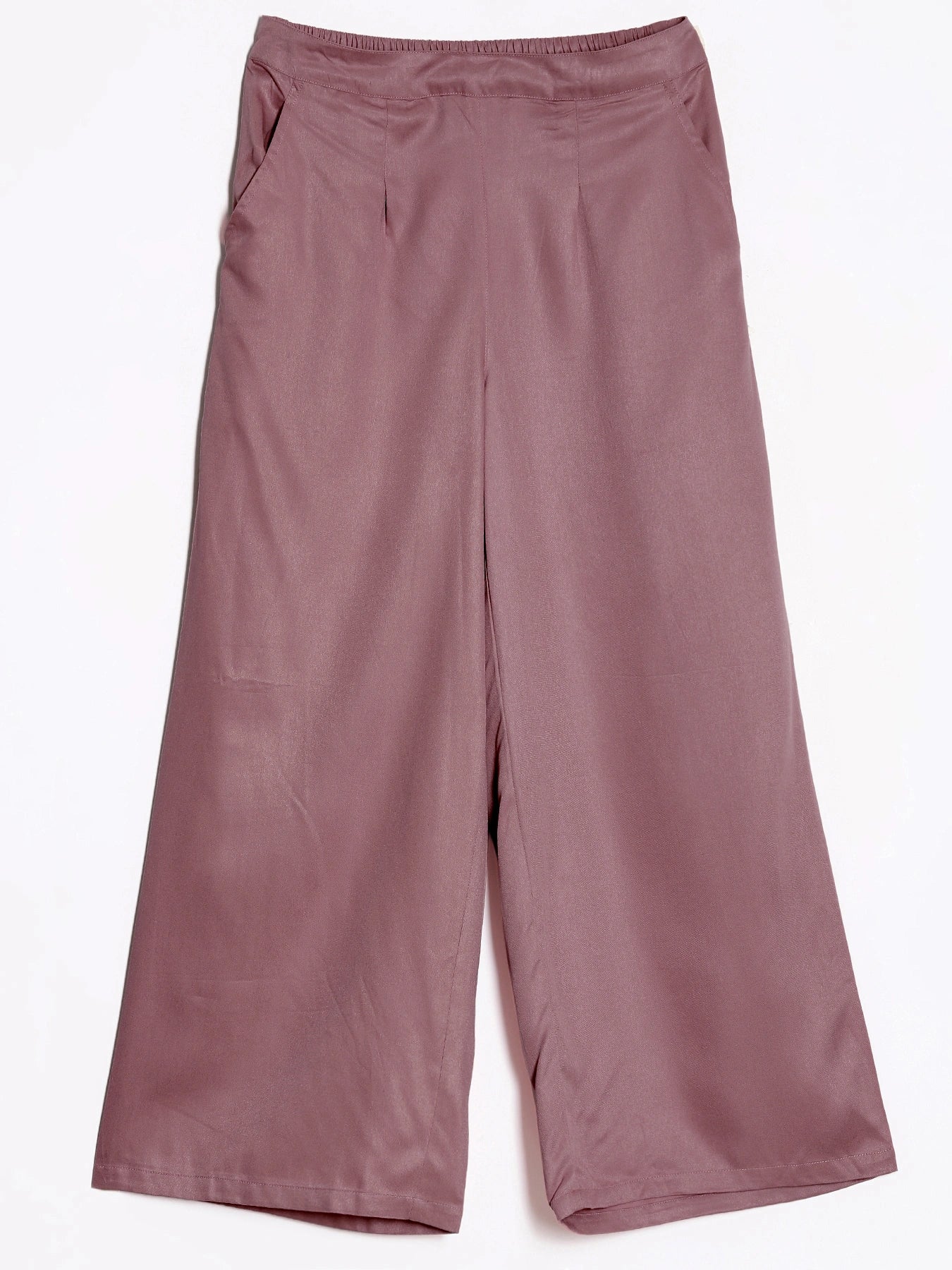 Women Rose Taupe Viscose Palazzo Pant