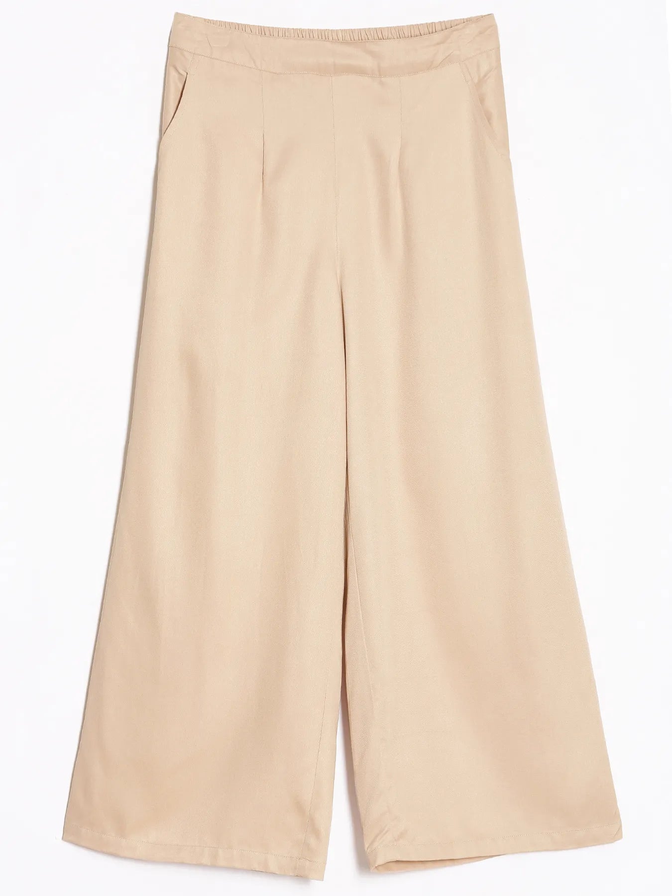 Women Beige Viscose Palazzo Pant