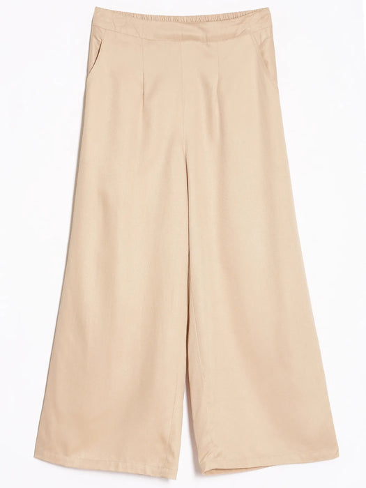 Women Beige Viscose Palazzo Pant