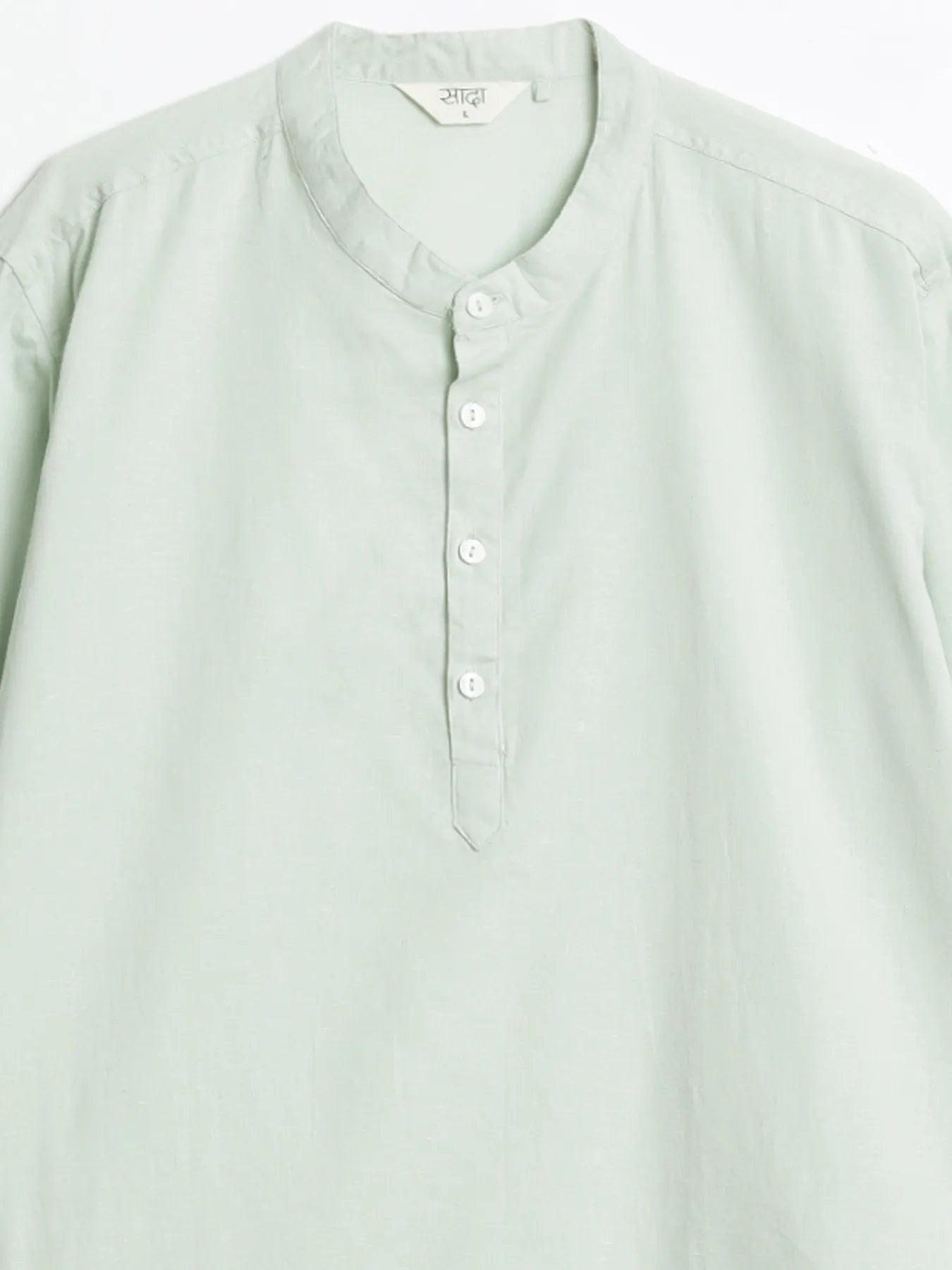 Men Mint Green Airy Linen Long Kurta