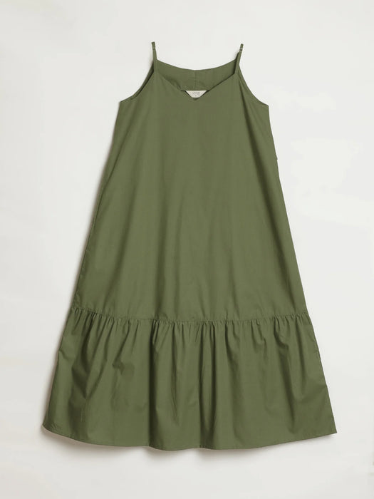 Women Forest Green Better Cotton Tier Dress