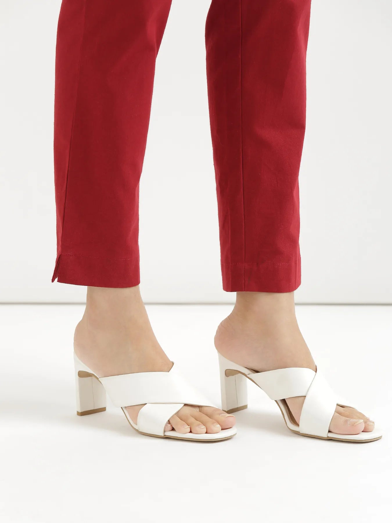 Women Maroon Cotton Pant