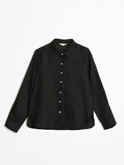 Women Black Pure Linen Shirt