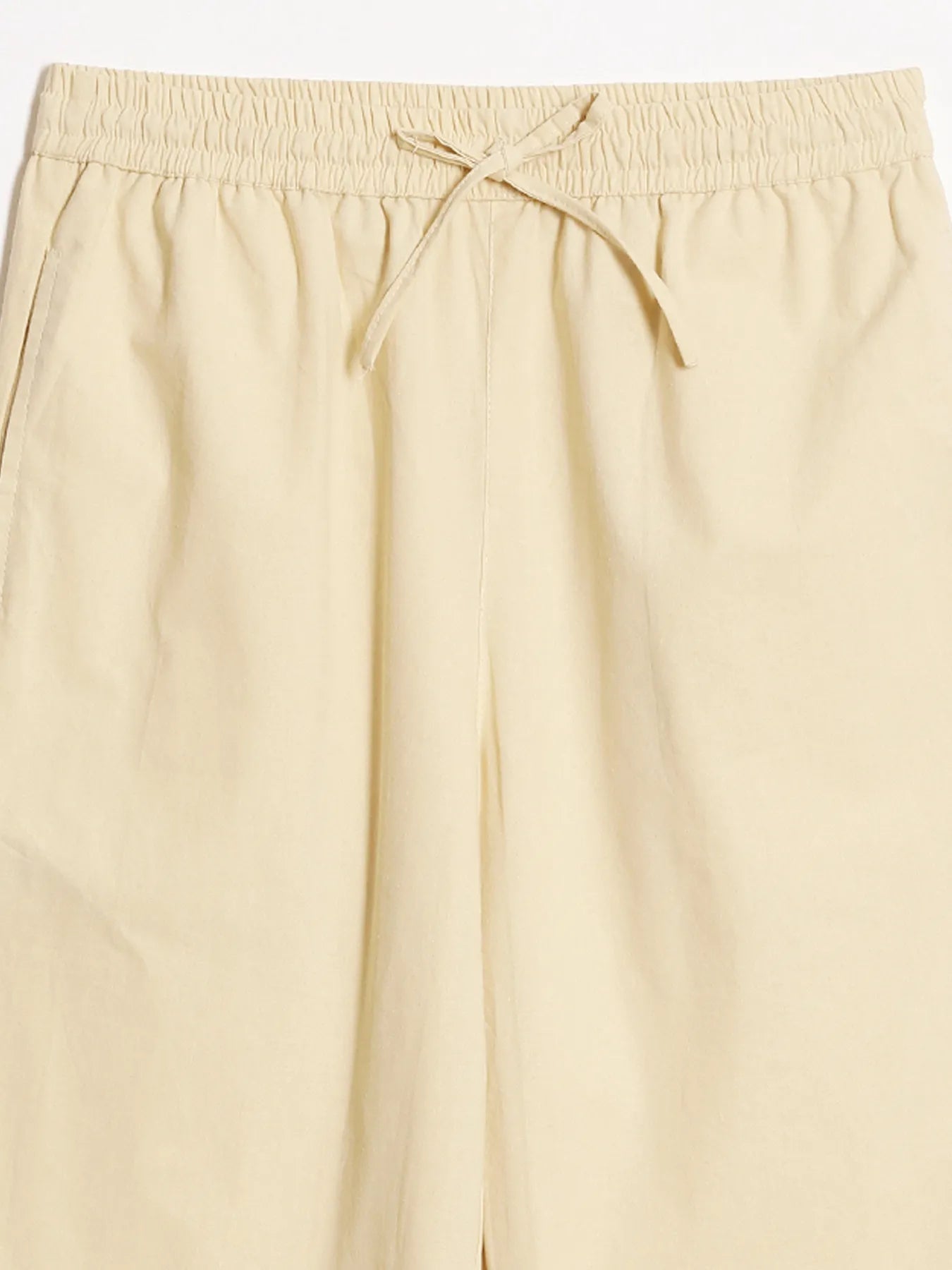 Women Beige Cotton Straight Pant