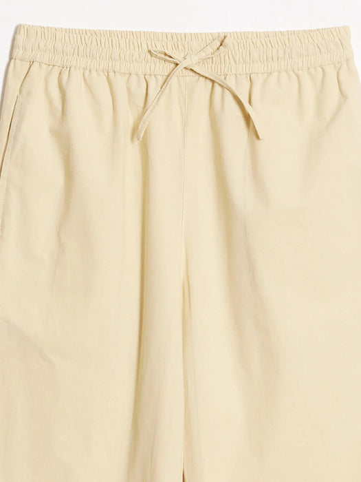 Women Beige Cotton Straight Pant