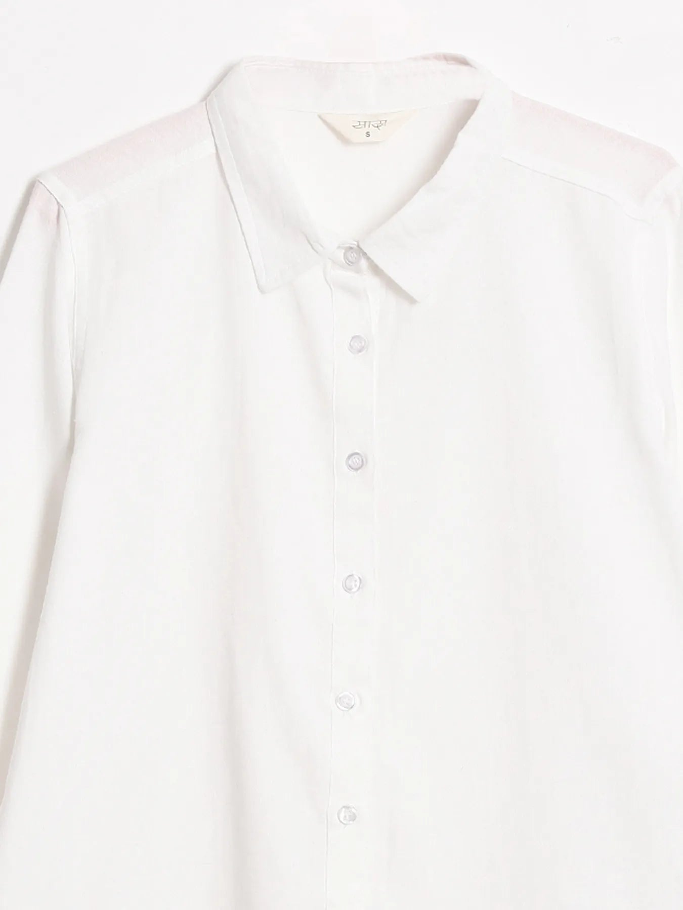 Women White Pure Linen Shirt
