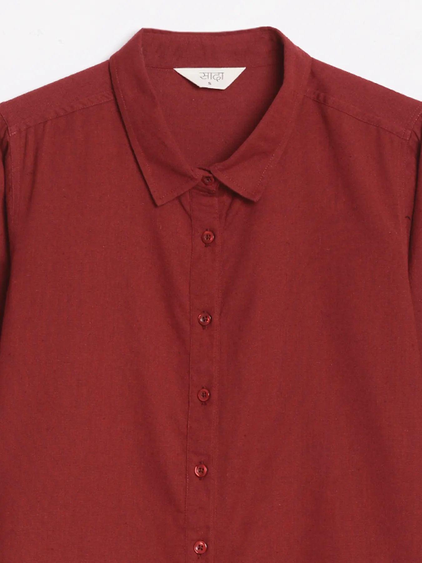 Women Maroon Airy-Linen Shirt
