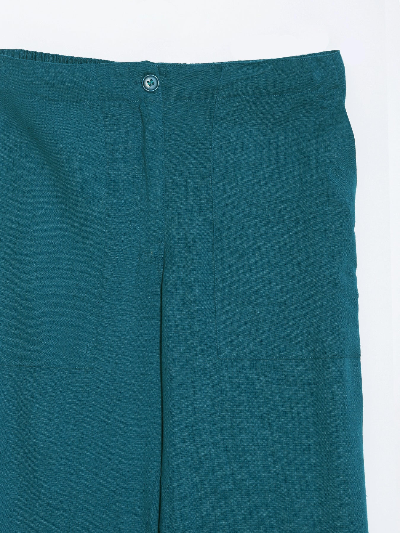 Turquoise Airy Linen Pants