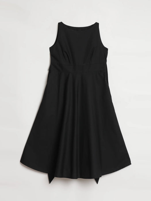 Women Black Better Cotton Flared Dress