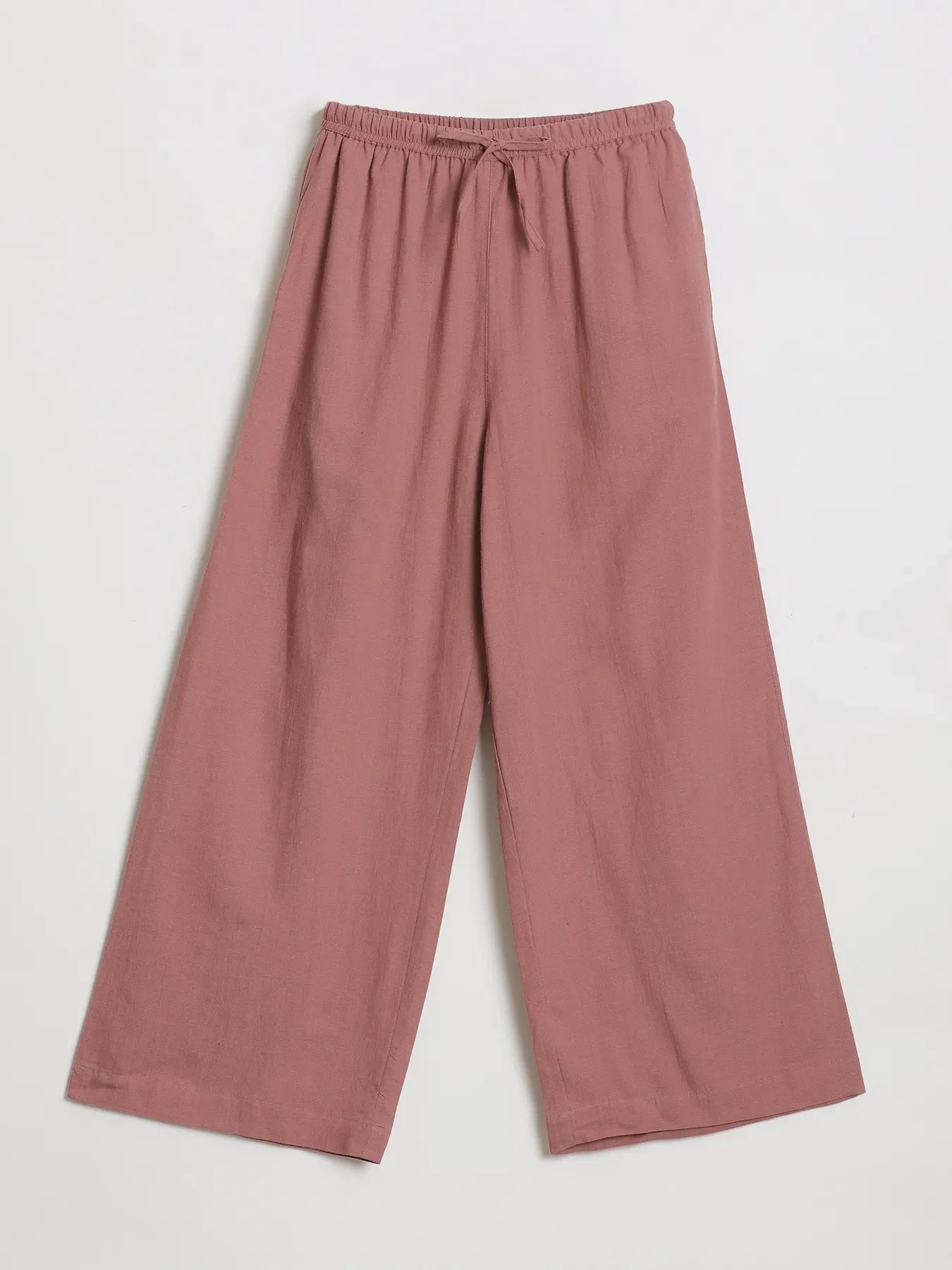 Women Rose Taupe Flowy Linen Kurta Set