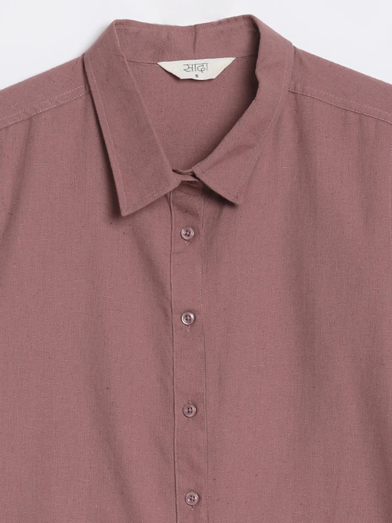 Women Rose Taupe Airy-Linen Shirt