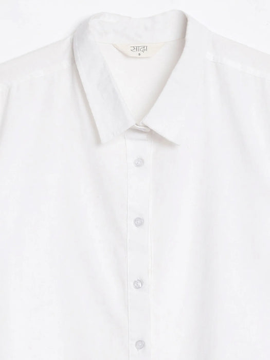 Women White Airy-Linen Shirt
