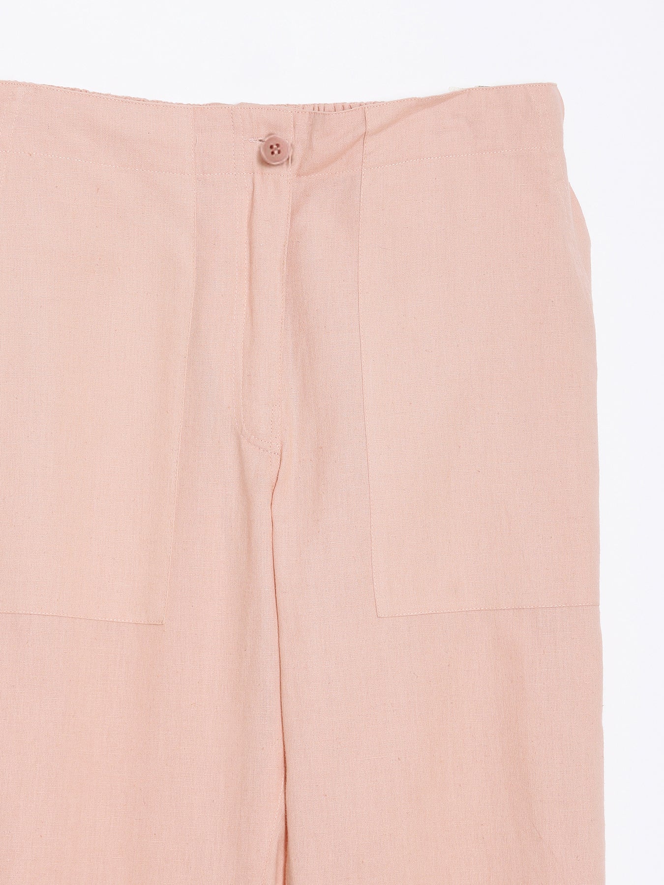 Salmon Pink Airy Linen Pants