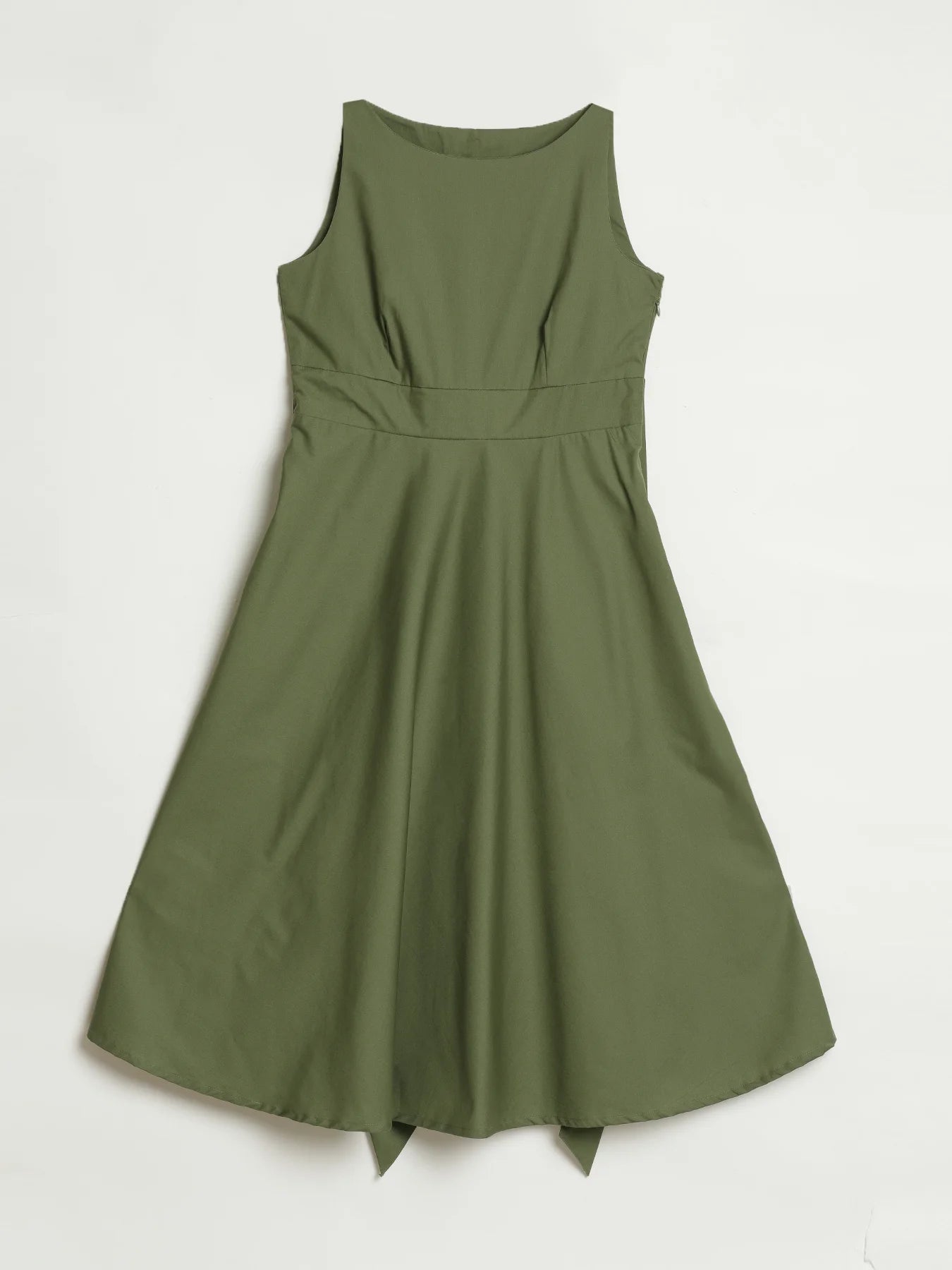 Women Forest Green Better Cotton Flared Dress
