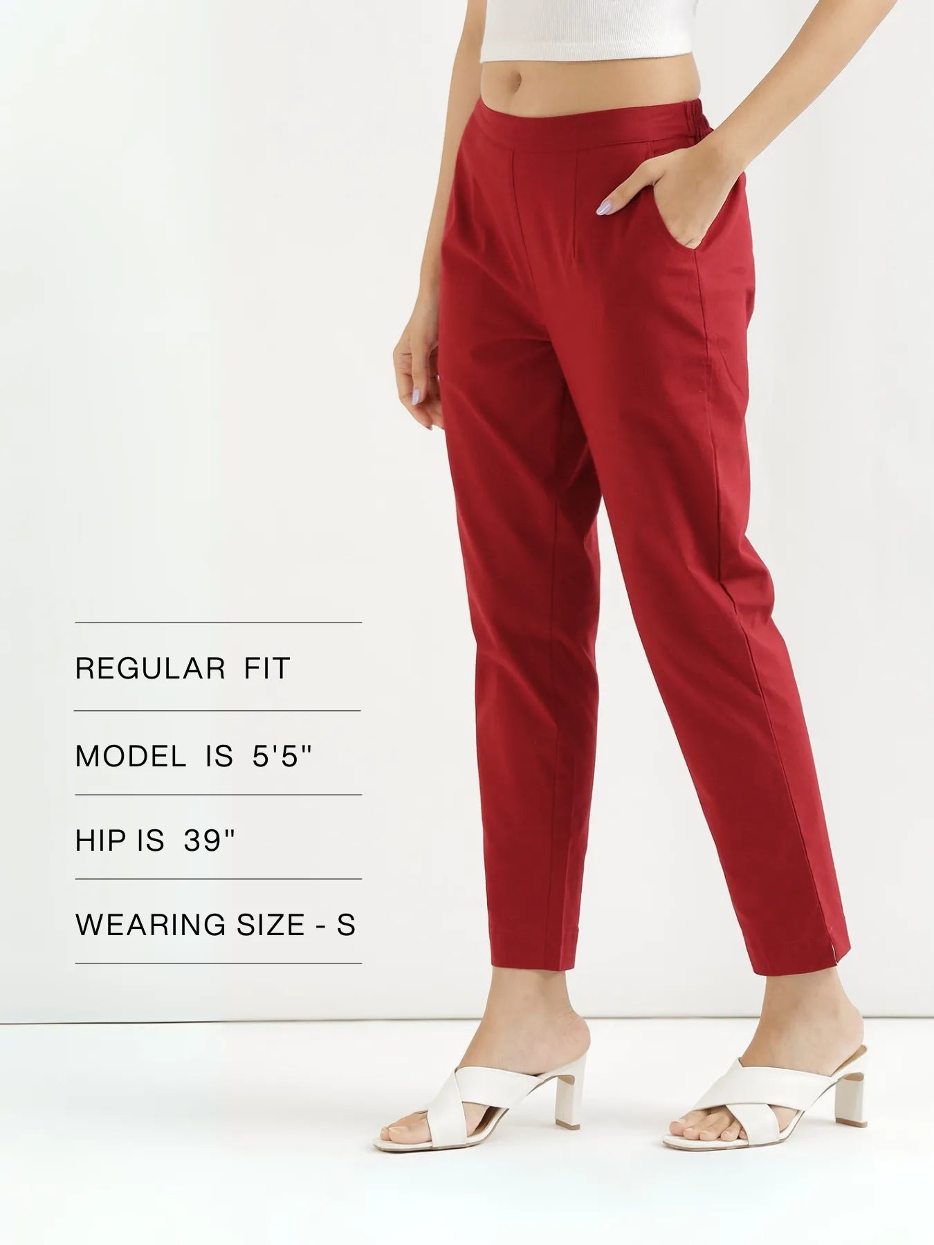 Women Maroon Cotton Pant