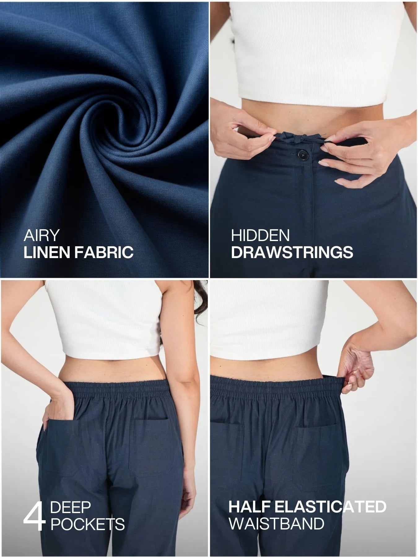 Pick Any 4 Women Airy Linen Straight Pant