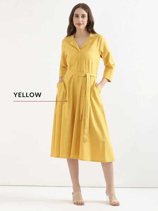 Pick Any 2 Women Airy Linen Flared Dress