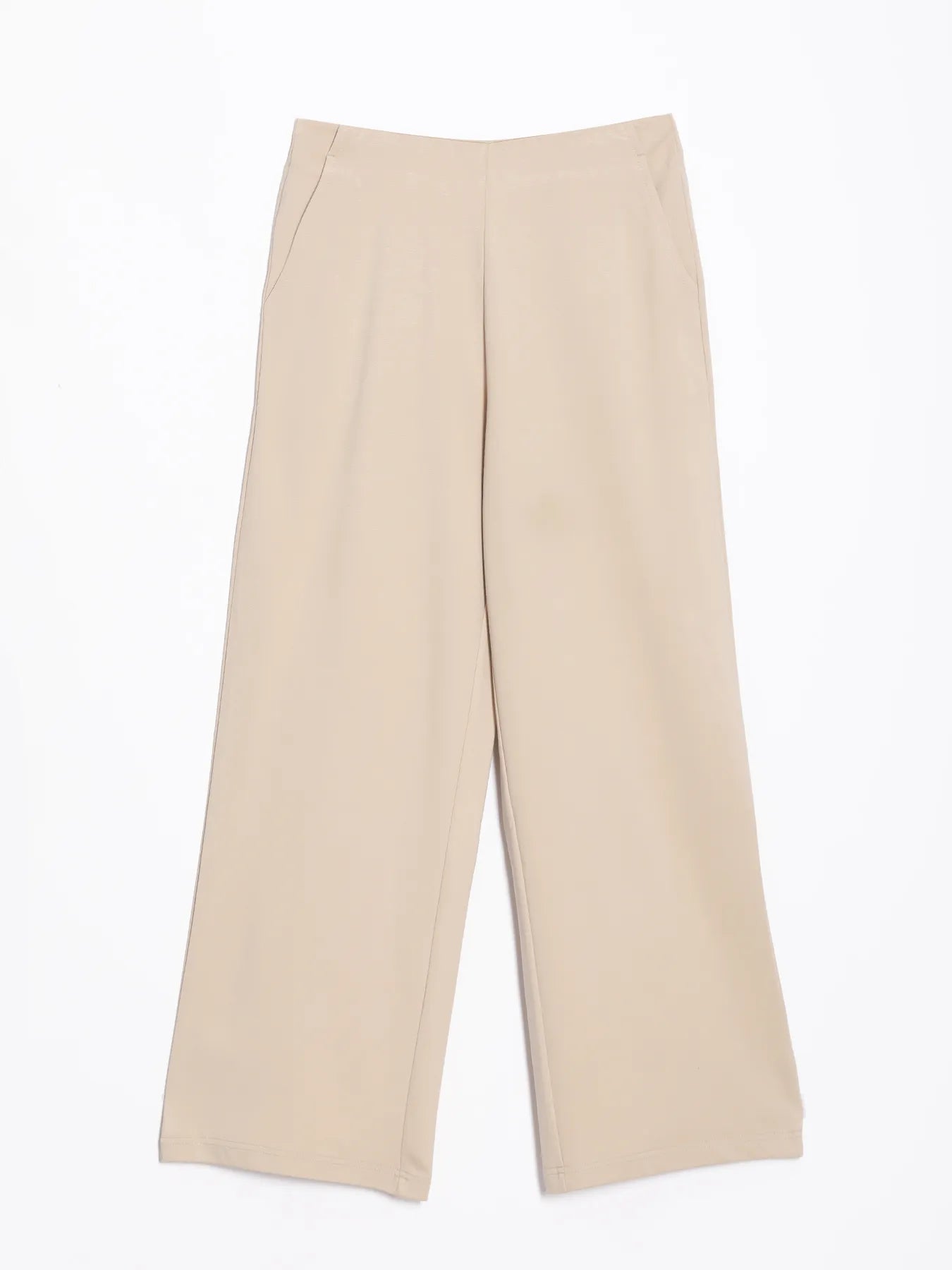Women Beige Wide Leg Pants