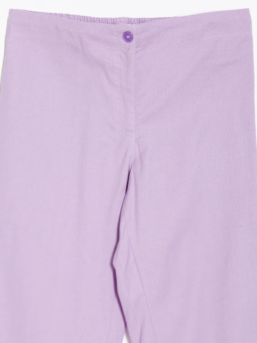 Women Lilac Airy Linen Straight Pants