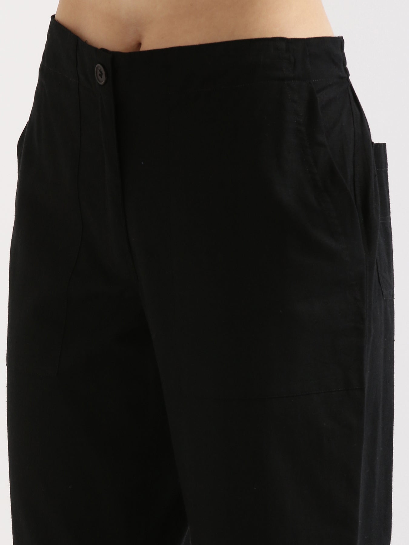 Black Airy Linen Pants