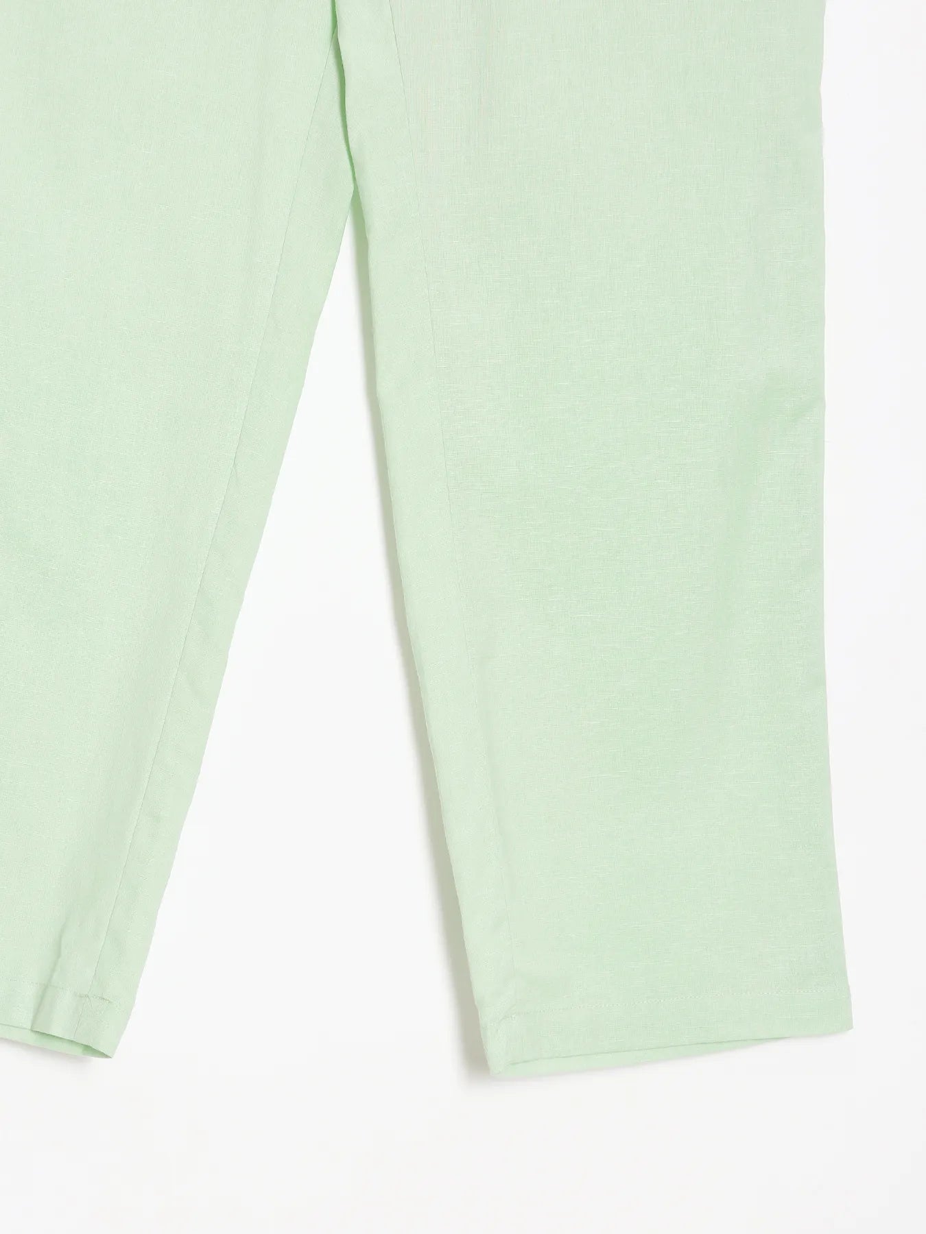 Women Mint Green Airy Linen Straight Pant