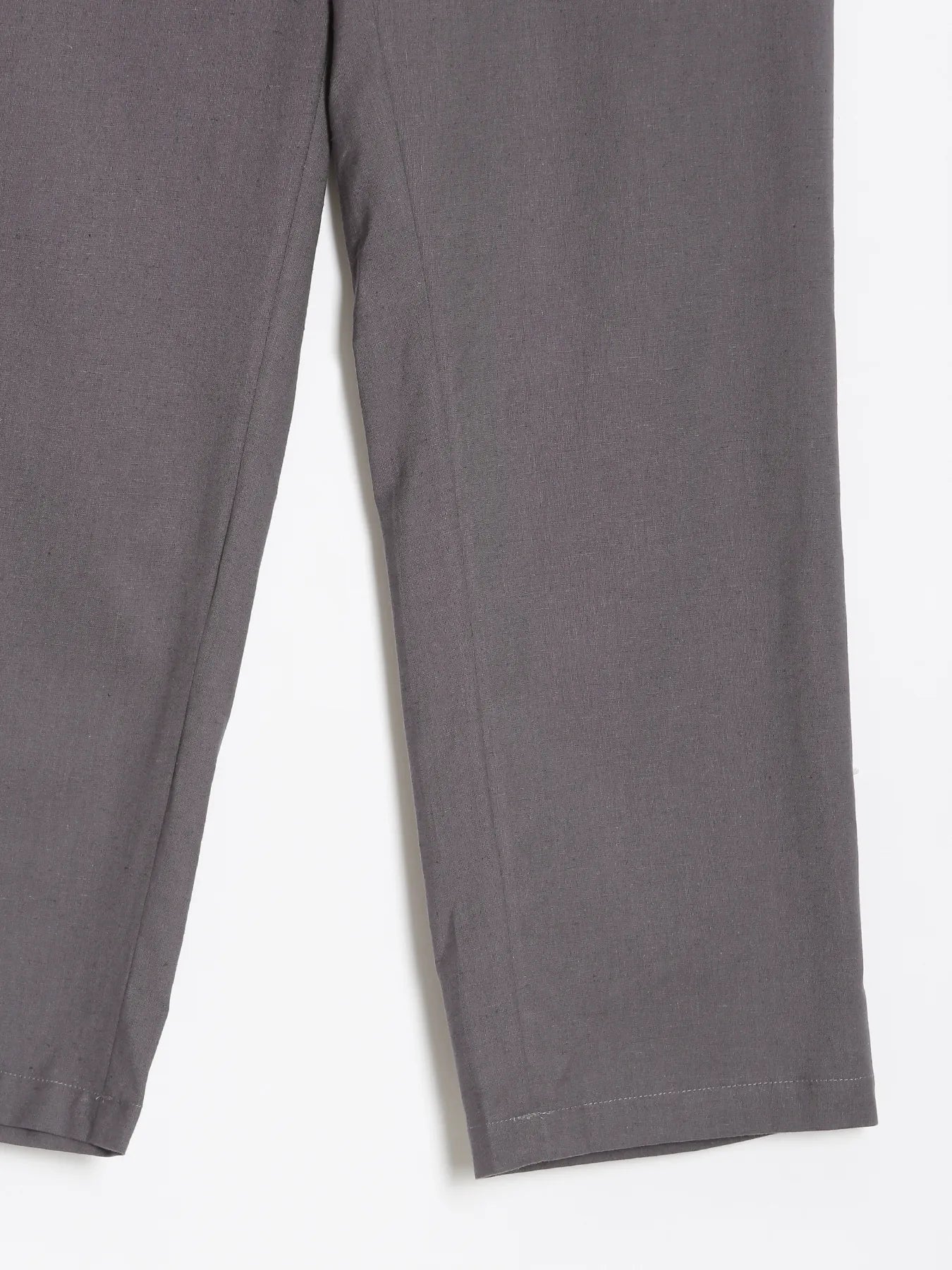 Women Slate Grey Airy Linen Straight Pant