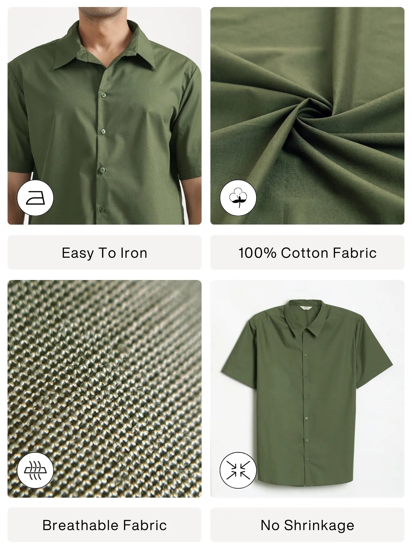 Men Forest Green Better Cotton Short Sleeve Shirt